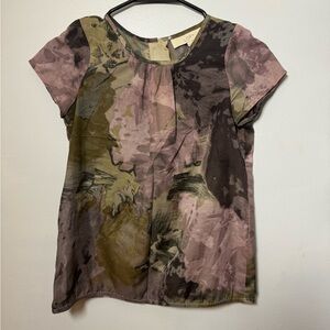 LOFT Abstract Floral Blouse